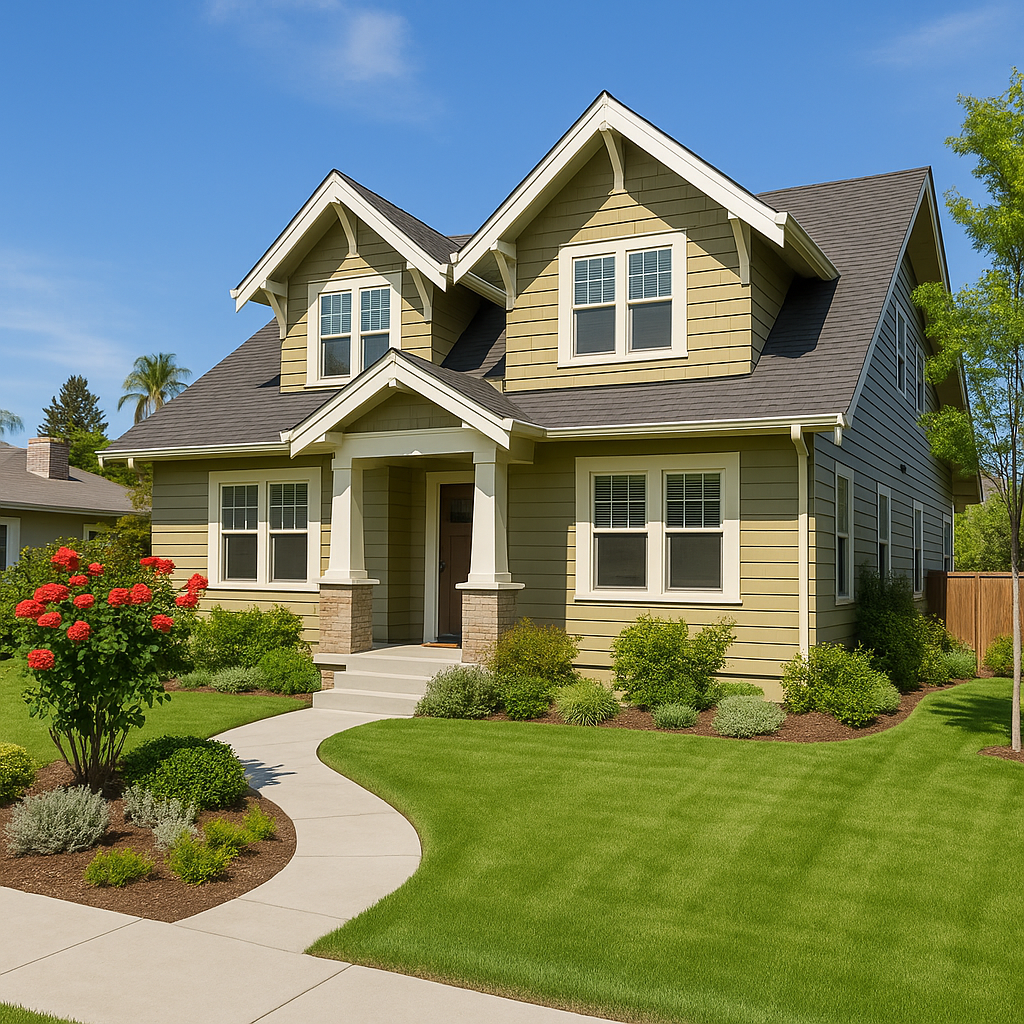 Beautiful landscaped yard transformation